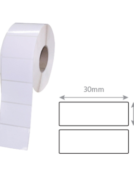 Etiquetas 030x12mm Brancas Rolo 2000un