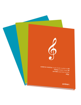Caderno de Música A4 Ambar Sortido 20Fls