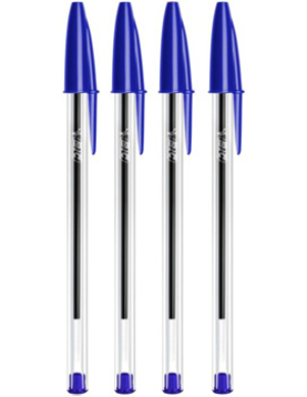 Esferográfica BIC Cristal Ball Point Azul 1mm 4un
