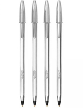 Esferográfica BIC Edição Especial Preto 1mm Prateado 4un