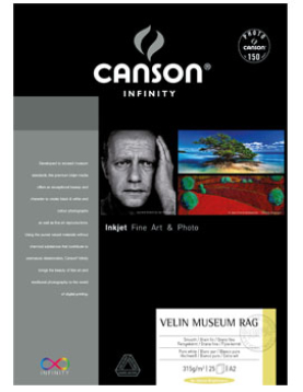 Papel A4 315g Canson Infinity Velin Museum Rag 100% 10Fls