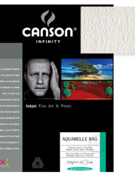 Papel A4 310g Canson Infinity Aquarelle Rag 100% 10Fls