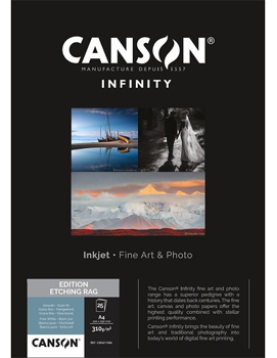 Papel A4 310g Canson Infinity Etching Rag 100% 10Fls