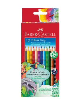 Lápis Cor Aguarelável 12un Cx Cartão Faber-Castell Grip