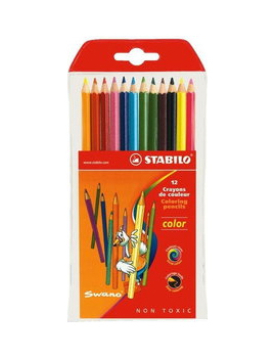 Lápis Cor 12un Carteira Plástica Stabilo Color 18cm