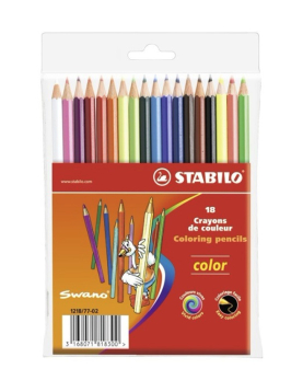 Lápis Cor 18un Carteira Plástica Stabilo Color 18cm