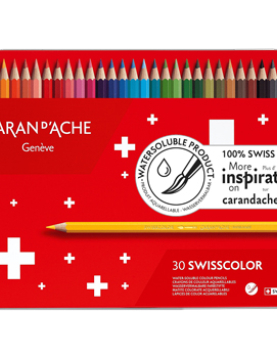 Lápis Cor Aguarelável 30un Cx Metal Caran DAche Swisscolor