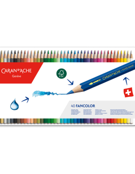 Lápis Cor Aguarelável 40un Cx Metal Caran DAche Fancolor