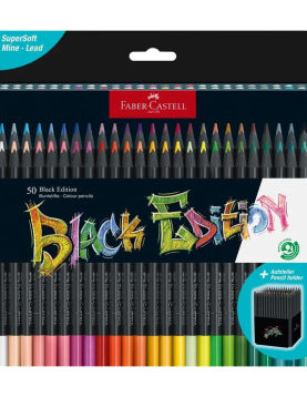 Lápis Cor 50un Cx Cartão Faber-Castell Black Edition 18cm