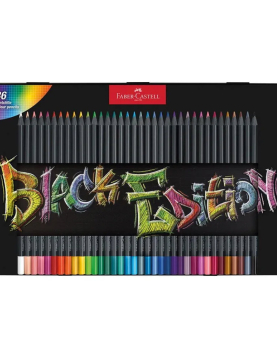 Lápis Cor 36un Cx Metal Faber-Castell Black Edition 18cm