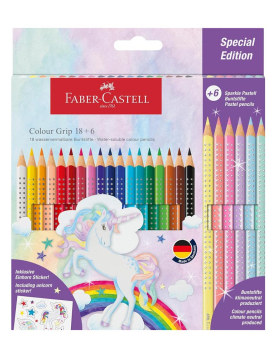 Lapis Cor 24un (18+6) Faber-Castell Grip SpecialEdition 18cm