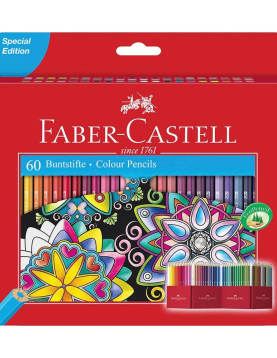 Lápis Cor 60un Cx Cartão Faber-Castell Arte Terapia 18cm