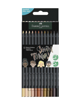 Lápis Cor 12un Faber-Castell Black Edition Tons Pele 18cm