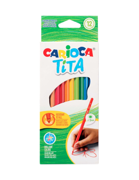 Lápis Cor 12un Cx Cartão Carioca Tita 18cm