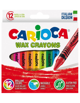 Lápis de Cera 12 Cores Carioca Wax