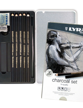 Lápis LYRA Rembrandt Set Carvão Cx Metal 11un