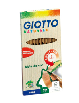 Lápis Cor 12un Cx Cartão Giotto Natural 18cm
