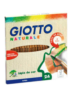 Lápis Cor 24un Cx Cartão Giotto Natural 18cm