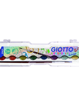 Conjunto Aguarelas 8 Cores Glitter + Pincel Giotto