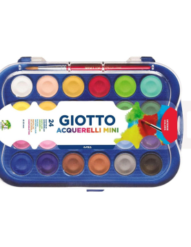 Conjunto Aguarelas 24 Cores 23mm + Pincel Giotto