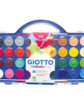 Conjunto Aguarelas 36 Cores 30mm + Pincel Giotto