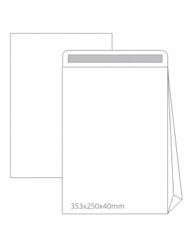 Envelopes Saco 250x353mm B4 Branco 120g C/Fole 40mm 250un