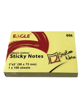 Bloco Notas Aderentes 050x075mm Eagle Amarelo 100 Folhas 1un