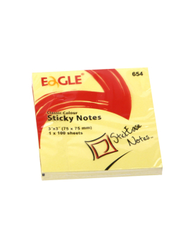 Bloco Notas Aderentes 075x075mm Eagle Amarelo 100 Folhas