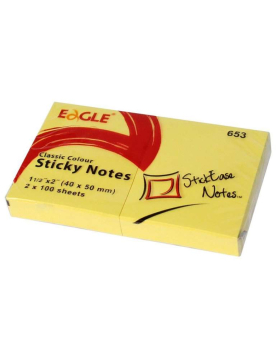 Bloco Notas Aderentes 040x050mm Eagle Amarelo 100 Folhas 1un