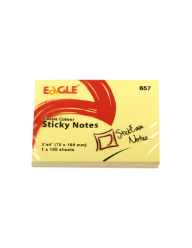 Bloco Notas Aderentes 075x100mm Eagle Amarelo 100 Folhas