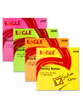 Bloco Notas Aderentes 075x075mm Eagle Neon Sortido 100 Fls