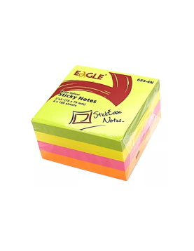 Bloco Notas Aderentes 075x075mm Eagle Neon Cubo 400 Folhas