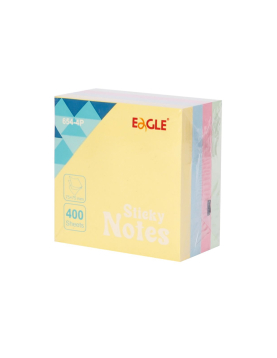 Bloco Notas Aderentes 075x075mm Eagle Pastel Cubo 400 Folhas