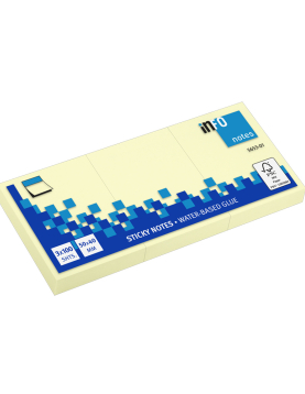 Bloco Notas Aderentes 040x050mm Amarelo 100 Folhas 3un
