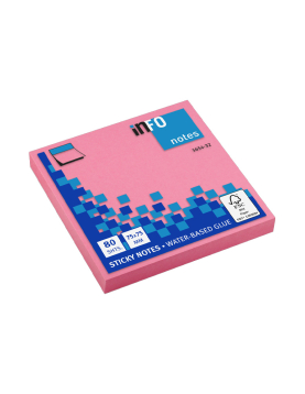 Bloco Notas Aderentes 075x075mm Rosa 80 Folhas