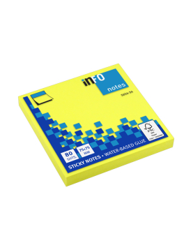 Bloco Notas Aderentes 075x075mm Amarelo Forte 80 Folhas