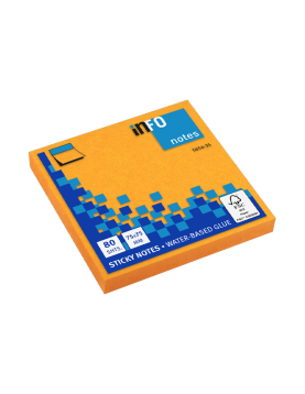 Bloco Notas Aderentes 075x075mm Laranja 80 Folhas