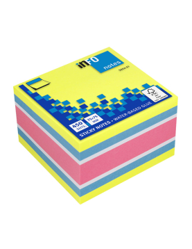 Bloco Notas Aderentes 075x075mm 4 Cores Cubo 450 Folhas
