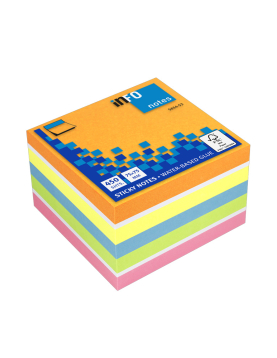 Bloco Notas Aderentes 075x075mm 6 Cores Cubo 450 Folhas