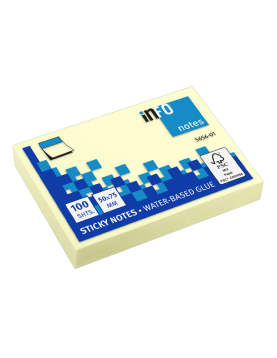 Bloco Notas Aderentes 050x075mm Amarelo 100 Folhas