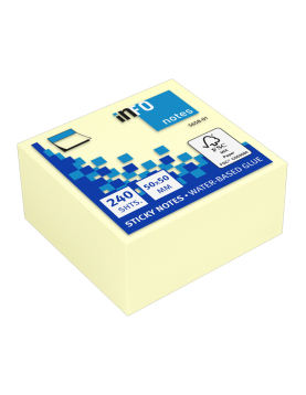 Bloco Notas Aderentes 050x050mm Amarelo Cubo 240 Folhas