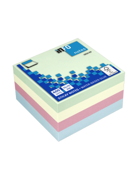 Bloco Notas Aderentes 075x075mm Pastel Cubo 400 Folhas