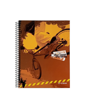 Caderno Espiral A5 Quadriculado Ambar Mad Speed 120Fls