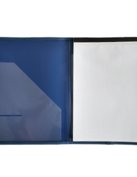 Capa A4 com Bloco de Notas e Bolsa Interior Azul