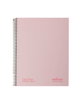 Caderno Espiral A4 Quadriculado Navigator Rosa Pastel 120Fls