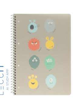 Caderno Espiral A4 Quadriculado PP PLAY ME Monster 80Fls 1un