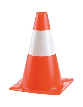 Cone Sinalização Branco e Laranja 30cm