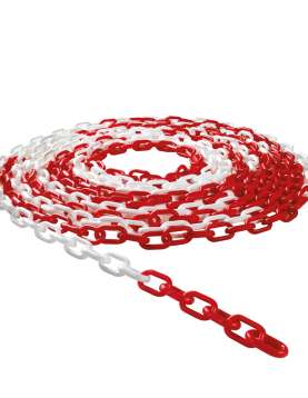 Corrente Sinalização Branco e Vermelho 6mm-25m