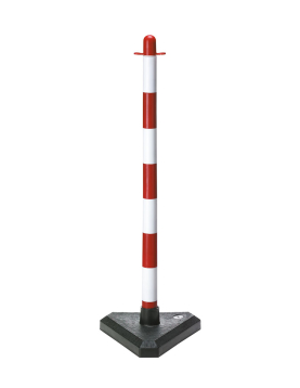 Poste Plástico Sinalização Desmontável Branco e Vermelho