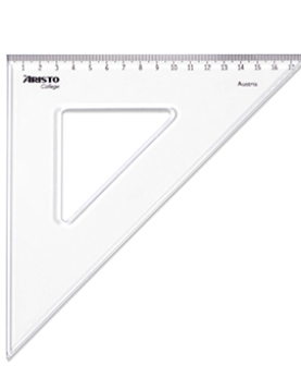Esquadro Plástico Cristal 45G-25cm Aristo Geocollege AR23425